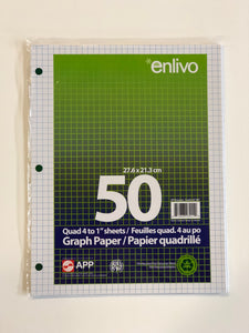 AP09 - Pkg Graph Paper 4sq./1” 50 Sheets